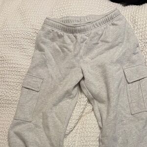 Aritzia TNA Light Gray Cargo Joggers